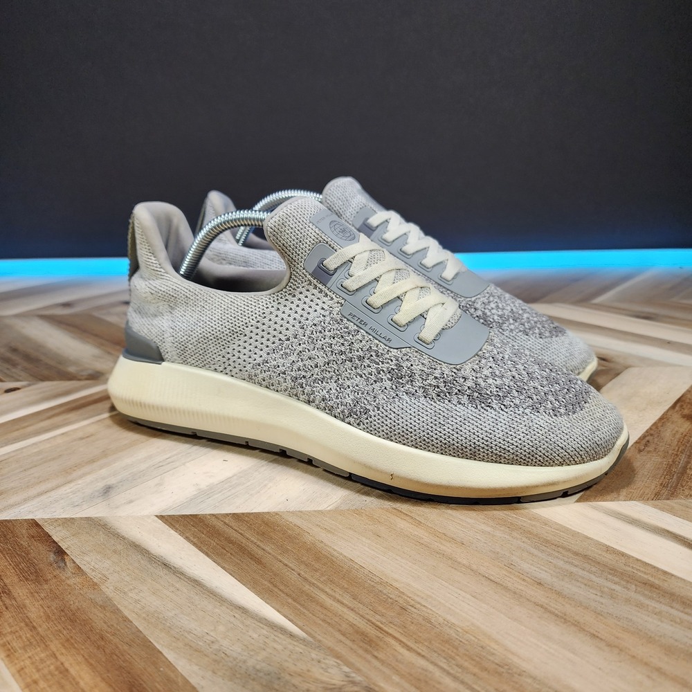 Peter Millar Hyperlight Apollo Moon Gray Knit Slip On Shoe Sneaker Men's 9